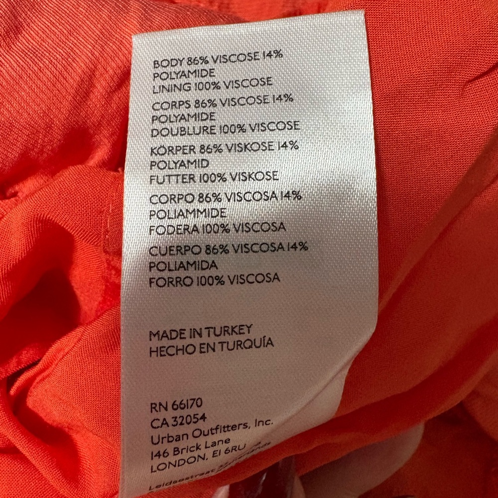 Anthropologie Strapless Tiered Ruffled Maxi Dress Coral Orange M - Picture 6 of 8